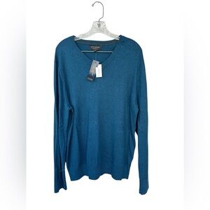 NWT Banana Republic Premium Lux x Yarn V-Neck Sweater - Size Large - Turquoise